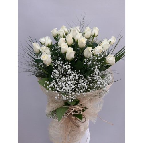 21 ADET BEYAZ GÜL BUKETİ